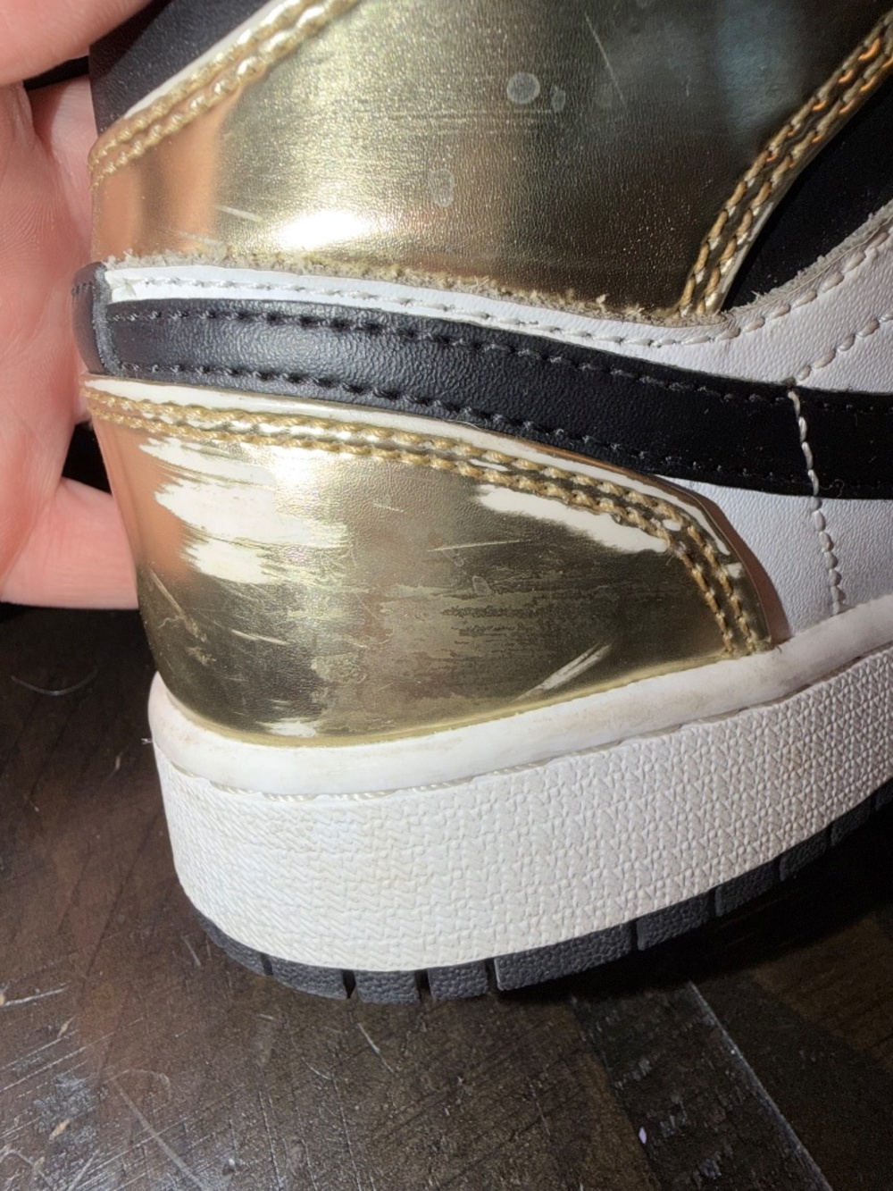 🤎 NIKE // Kids Air Jordan Mid Metallic Gold // Size 4Y - Picture 4 of 7